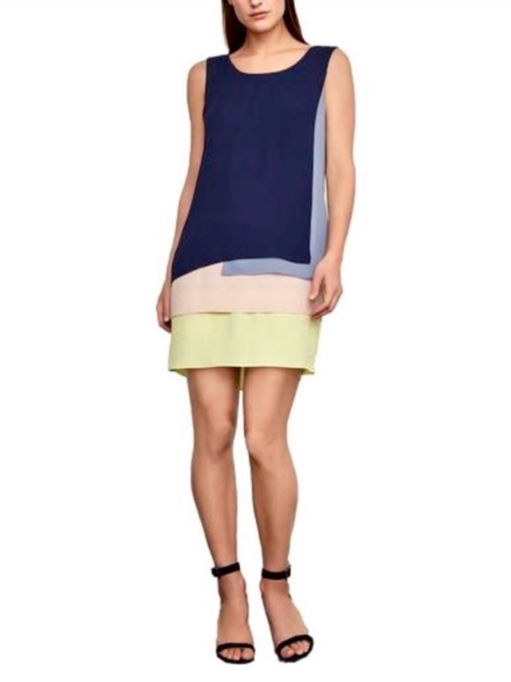 BCBGMaxAzria Haley
color block tiered tank dress. Size 2